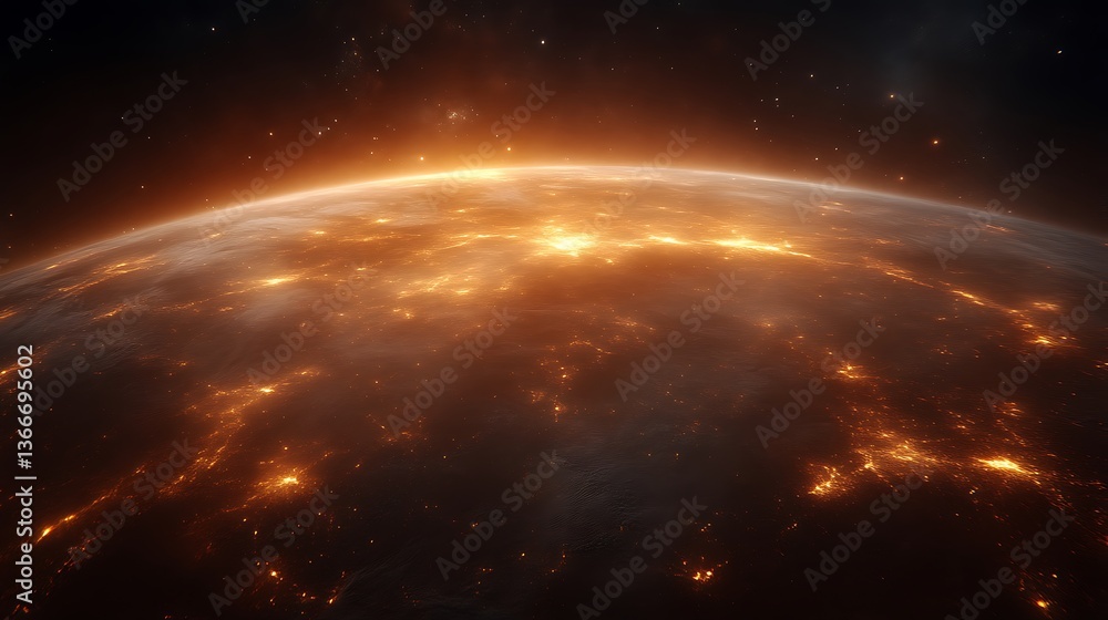 Obraz premium A dramatic and colorful view of planet earth from space