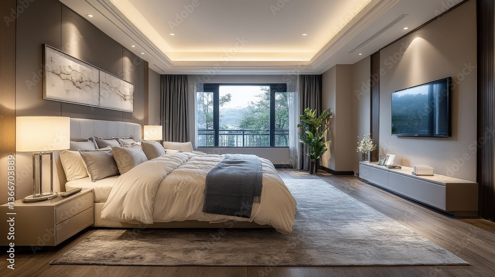 Fototapeta premium Modern Elegant Bedroom Interior Design