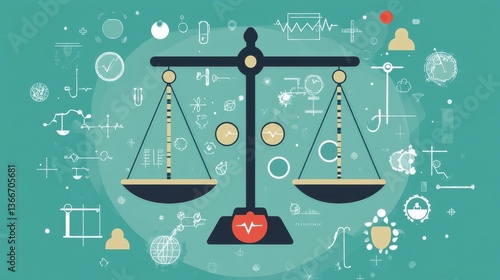 Balance Scale Representing Healthcare and Justice Concepts in Design