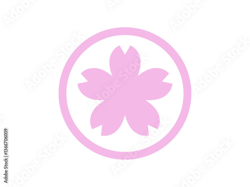 桜の花円型アイコン