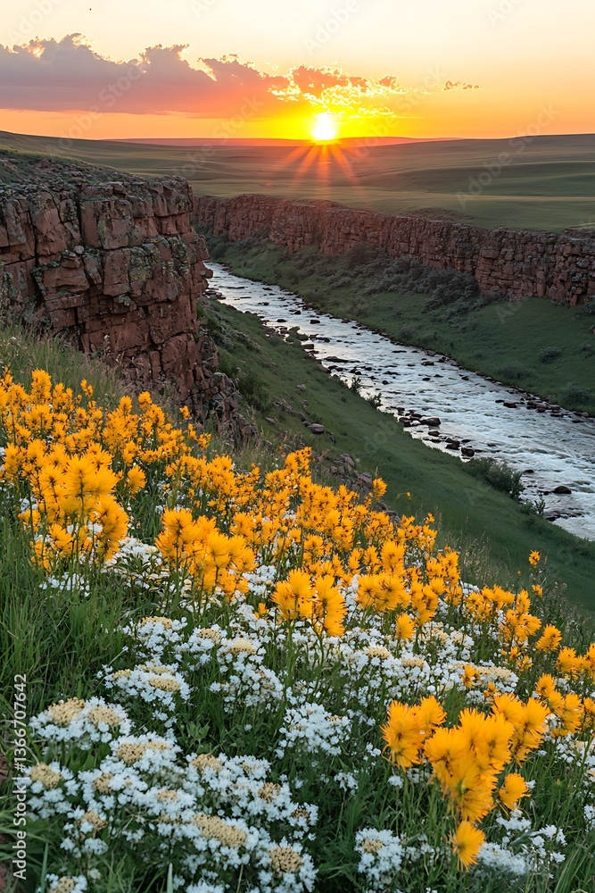 Fototapeta premium Wildflowers Sunset Canyon.