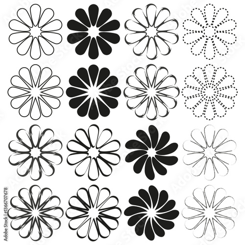 Wallpaper Mural Flower icon. Petal bloom symbol. Vibrant design illustration. Vector floral sign. Torontodigital.ca