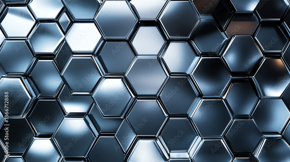 Abstract Metallic Hexagon Pattern Background Modern Geometric Design Abstract Metallic Hexagon Pattern Background Modern Geometric Design