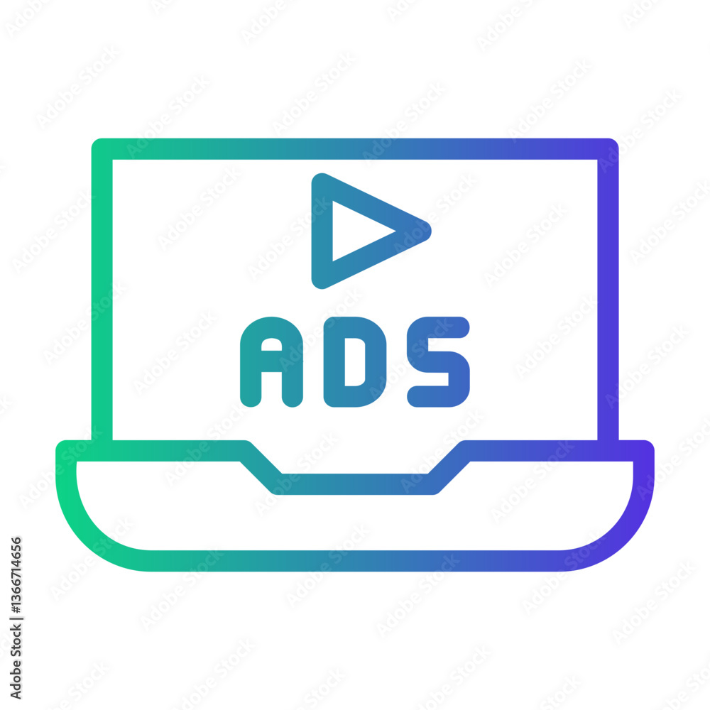 ads Line Gradient Icon ads Line Gradient Icon