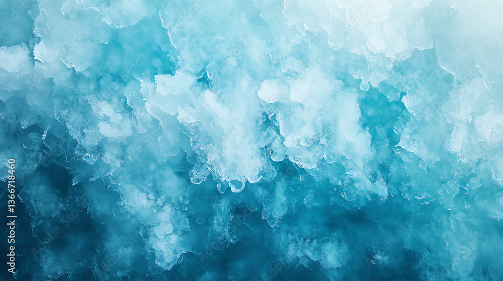 Fototapeta premium Abstract Blue Ice Texture Cold, Glacial, Winter Background