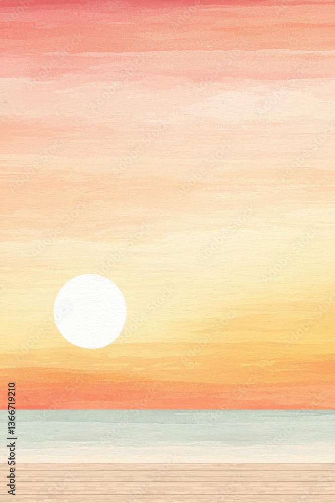 Fototapeta premium warm autumn sunrise gradient watercolor