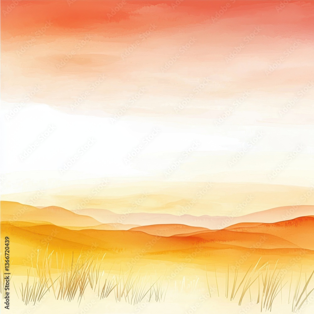 Obraz premium warm evening glow gradient watercolor