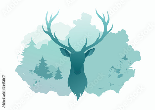 Cute Cartoon Reindeer in Christmas Sweater – Vector Illustration, Clipart & Line Art, ute Christmas reindeer in a festive sweater – vector illustration, perfect for digital products & prints.