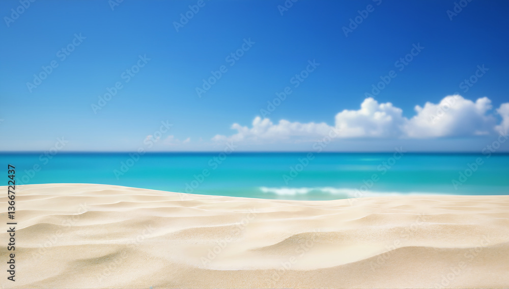 Obraz premium Tranquil Beach Scene with Soft Sand and Crystal Clear Water