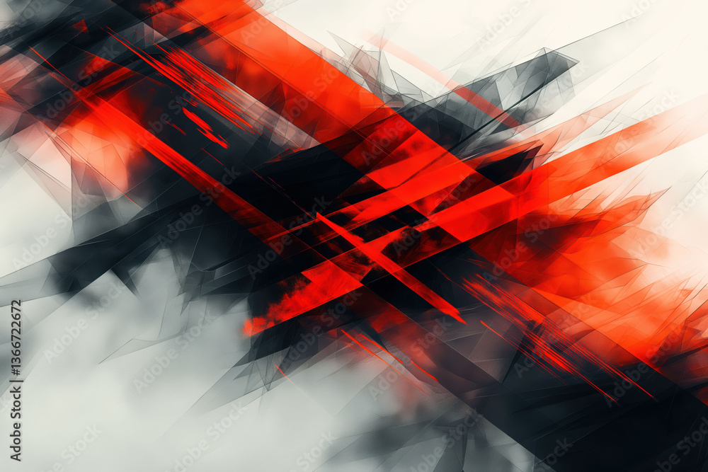 Naklejka premium Bold Abstract Vector Background Featuring Shadows, Fog, and Shattered Lines With Minimalist Elements and Space for Text
