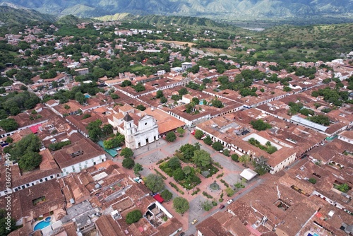 Santa Fe de Anquioquia Town, aerial view drone