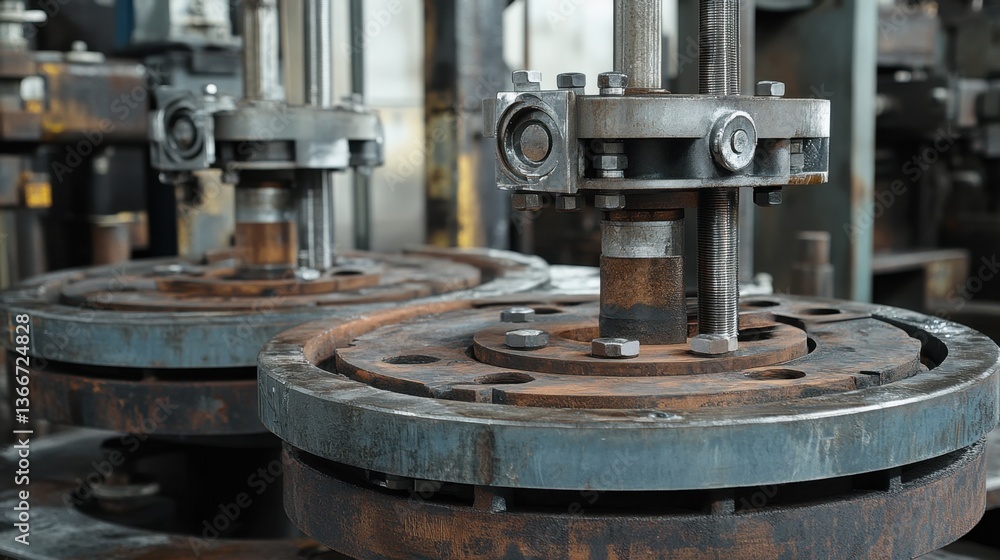 Fototapeta premium A mechanical shockwave absorber in action, demonstrating extreme stress resistance.