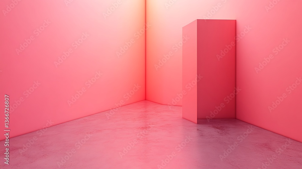 A pink and modern architectural space with clean lines and angles A pink and modern architectural space with clean lines and angles