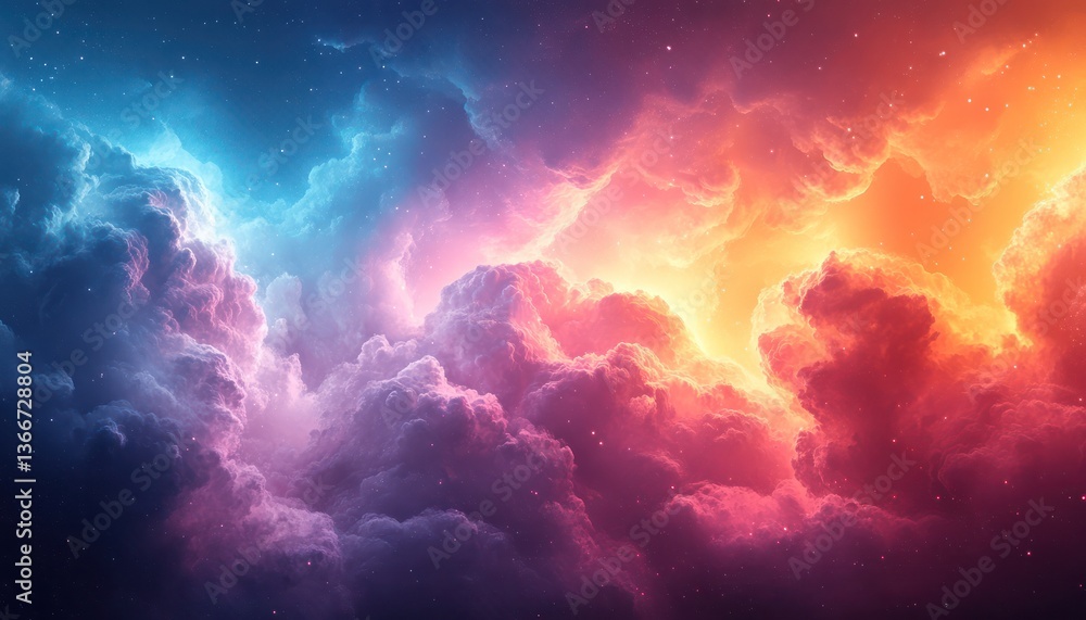 Ethereal glowing clouds forming soft transitions in gradient colors Ethereal glowing clouds forming soft transitions in gradient colors