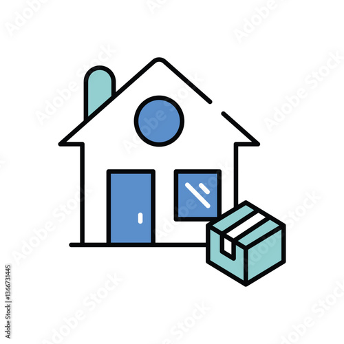 Delivery Home vector icon stock illustration