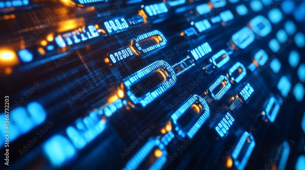 Fototapeta premium A blockchain architect creating AI powered secure decentralized ledger systems for enterprise applications, futuristic tech lab with real-time ledger validation, High-tech style