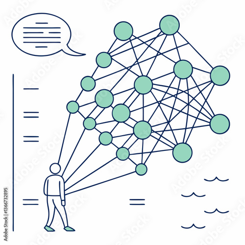 3d network of a molecule connection