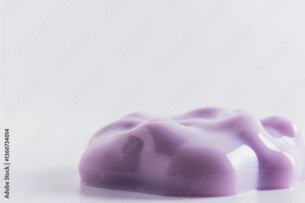 Minimal Purple Glossy Blob on White Surface – Abstract Design Object, AI Generated Minimal Purple Glossy Blob on White Surface – Abstract Design Object, AI Generated