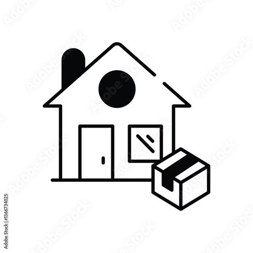 Delivery Home vector icon stock illustration