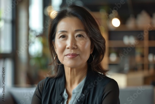 Wallpaper Mural Portrait of a middle aged Asian female worker in start up company office Torontodigital.ca