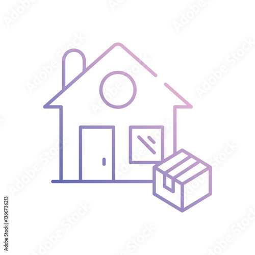 Delivery Home vector icon stock illustration