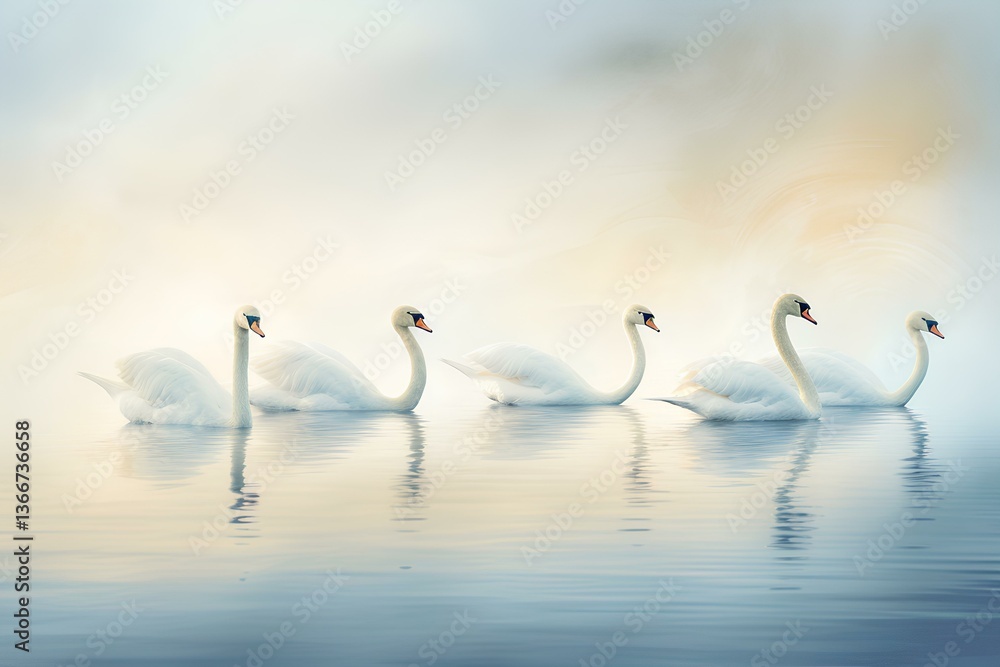 Obraz premium swans on the lake
