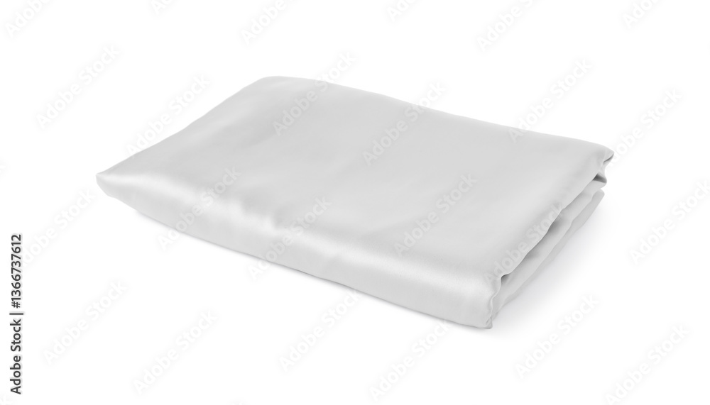 Clean silky bed linens on white background Clean silky bed linens on white background