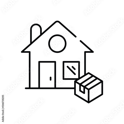 Delivery Home vector icon stock illustration