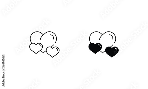 Heart icons set vector stock illustration