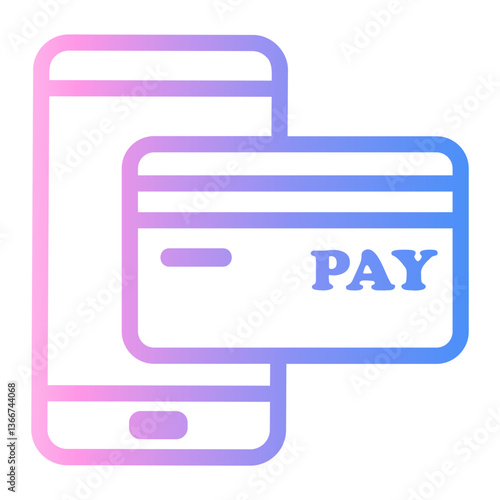 cashless payment Line Gradient Icon