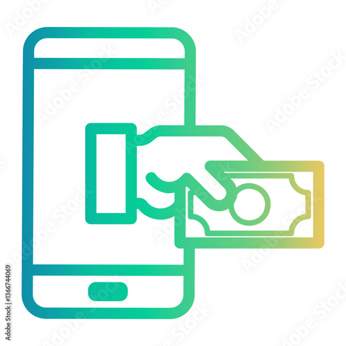 cashless Line Gradient Icon