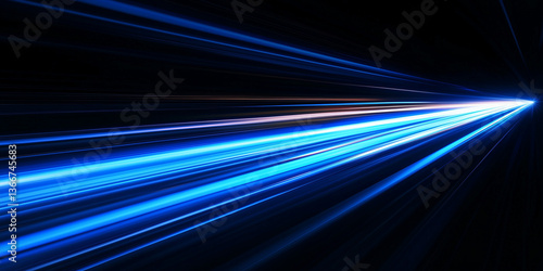 blue gradient speed light motion blur effect on black background,blank glowing speed lines for design banner poster wallpaper with copy space