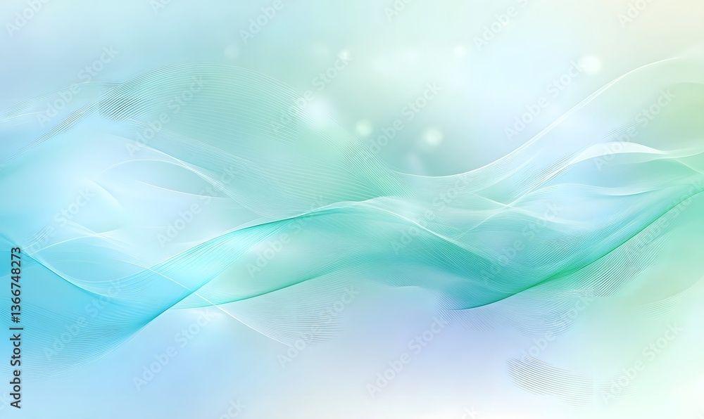 Fototapeta premium Abstract light blue and green background, generation AI 
