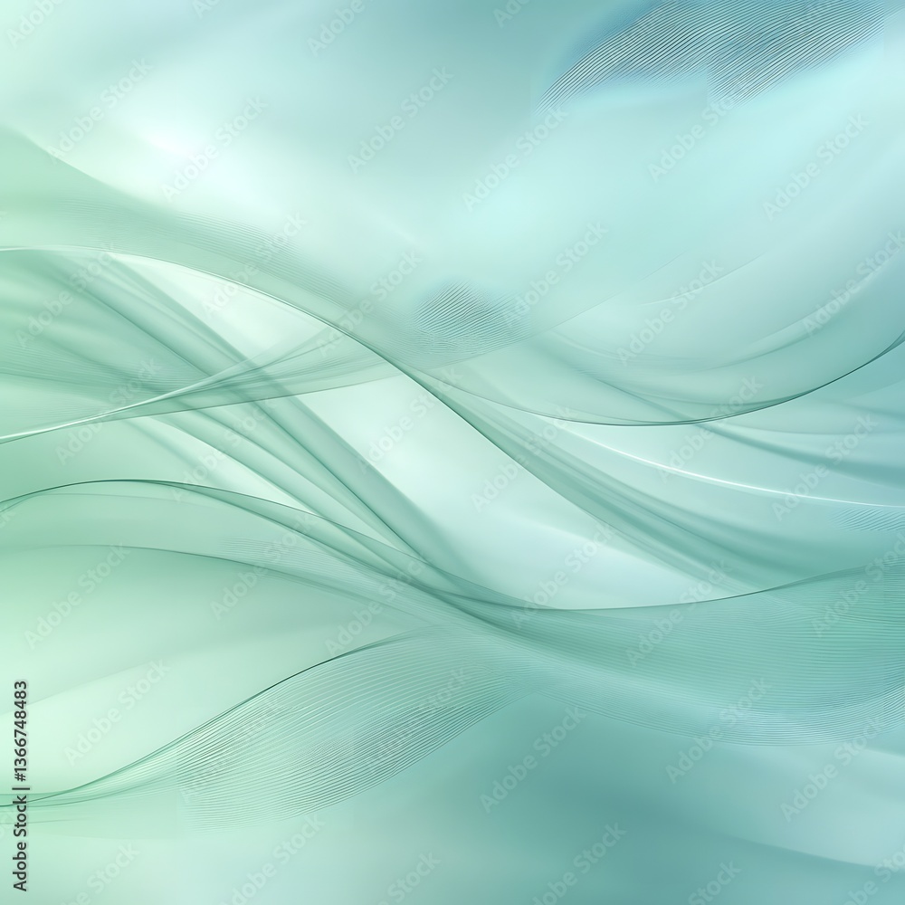 Fototapeta premium Abstract light blue and green background, generation AI 