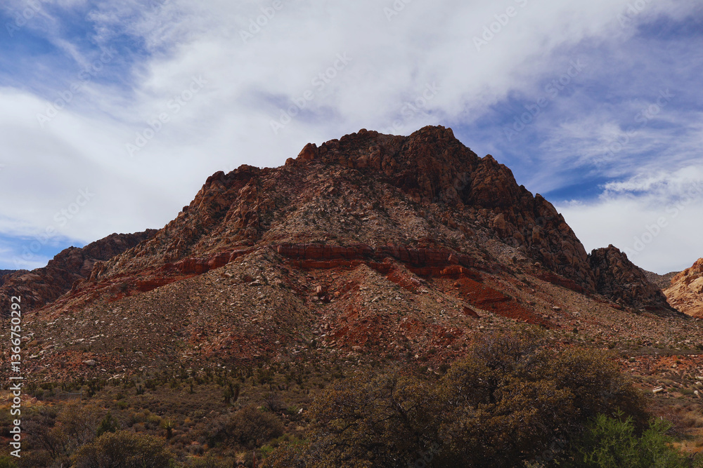 Fototapeta premium Blue sky, clouds and mountains