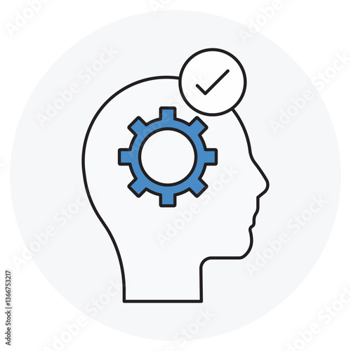 Consciousness Icon, Exploring the Depths of Consciousness, The Science and Mystery of Consciousness, vector