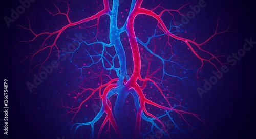 Visualizing Arteries and Veins Network Illustration for Medical or Science Use