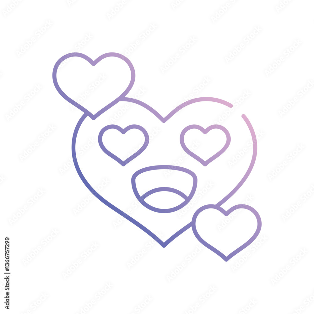 Smiling Heart vector icon stock illustration Smiling Heart vector icon stock illustration
