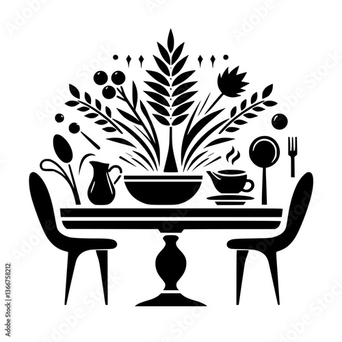 Monochromatic Tabletop Still Life: Floral Elegance