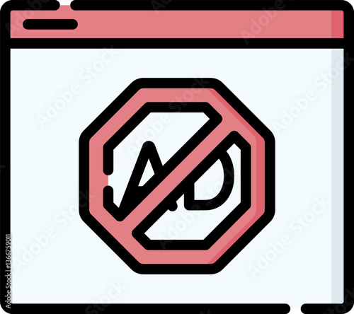 ad blocker Illustration on a white background.