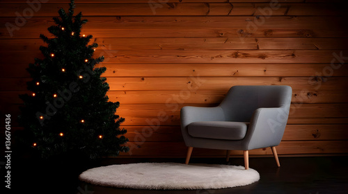 Wallpaper Mural Cozy Christmas Living Room with Fireplace and Decorated Tree Torontodigital.ca