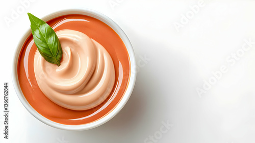 Wallpaper Mural Creamy Tomato Soup with Basil in White Bowl Torontodigital.ca