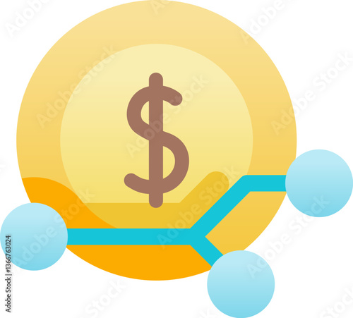 cryptocurrency Illustration on a white background.