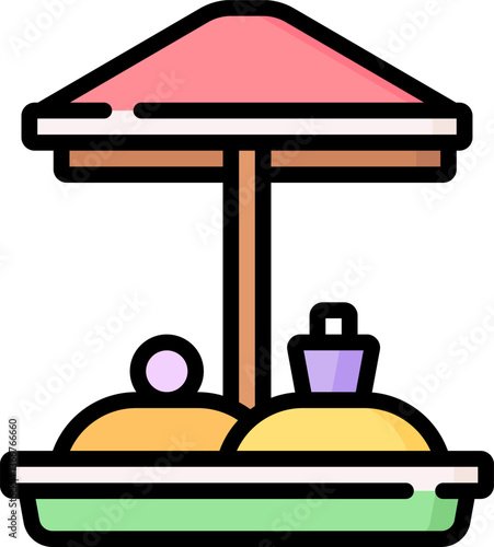 sandbox Illustration on a white background.