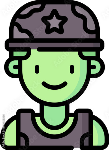 soldier Illustration on a white background.