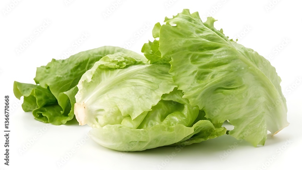 Fresh green cabbage and lettuce isolated on a white background. Fresh green cabbage and lettuce isolated on a white background.