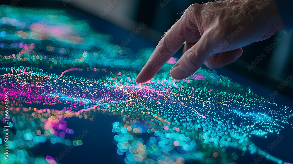 Analyzing data visualizations with interactive touchscreens modern office digital content high-tech environment expert perspective Analyzing data visualizations with interactive touchscreens modern office digital content high-tech environment expert perspective