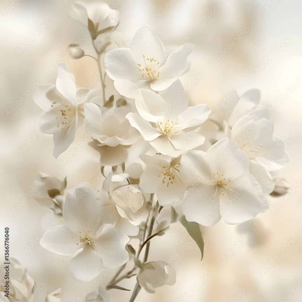 Obraz premium Milky White Flowers in a Soft Bouquet