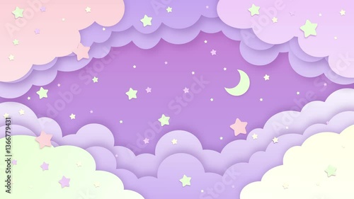 夜空のループ夢かわいい背景素材