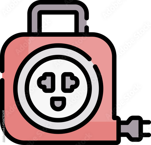 extension cord Illustration on a white background.